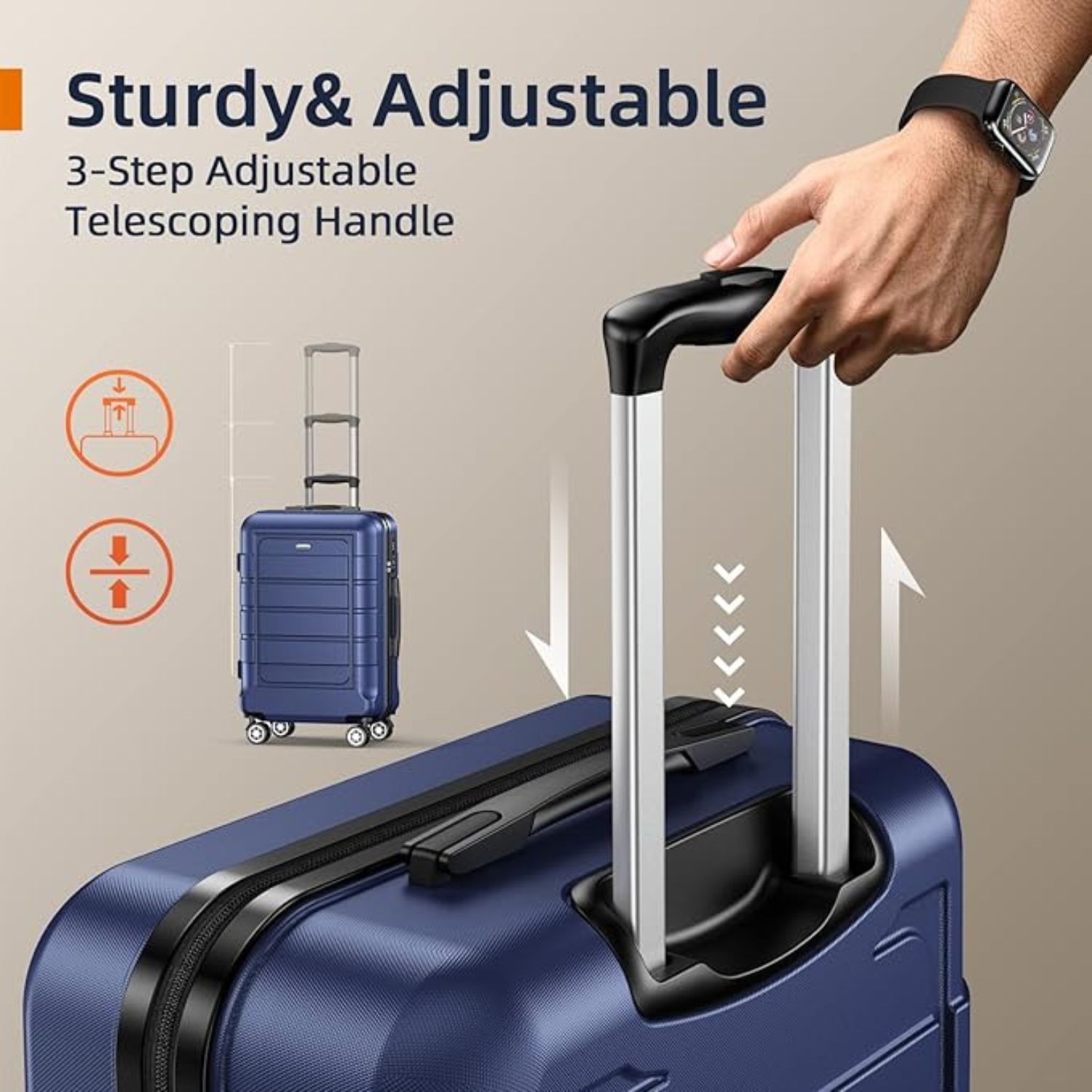 Hard Shell Luggage Sets (Blue 3 Bag Set): image 3