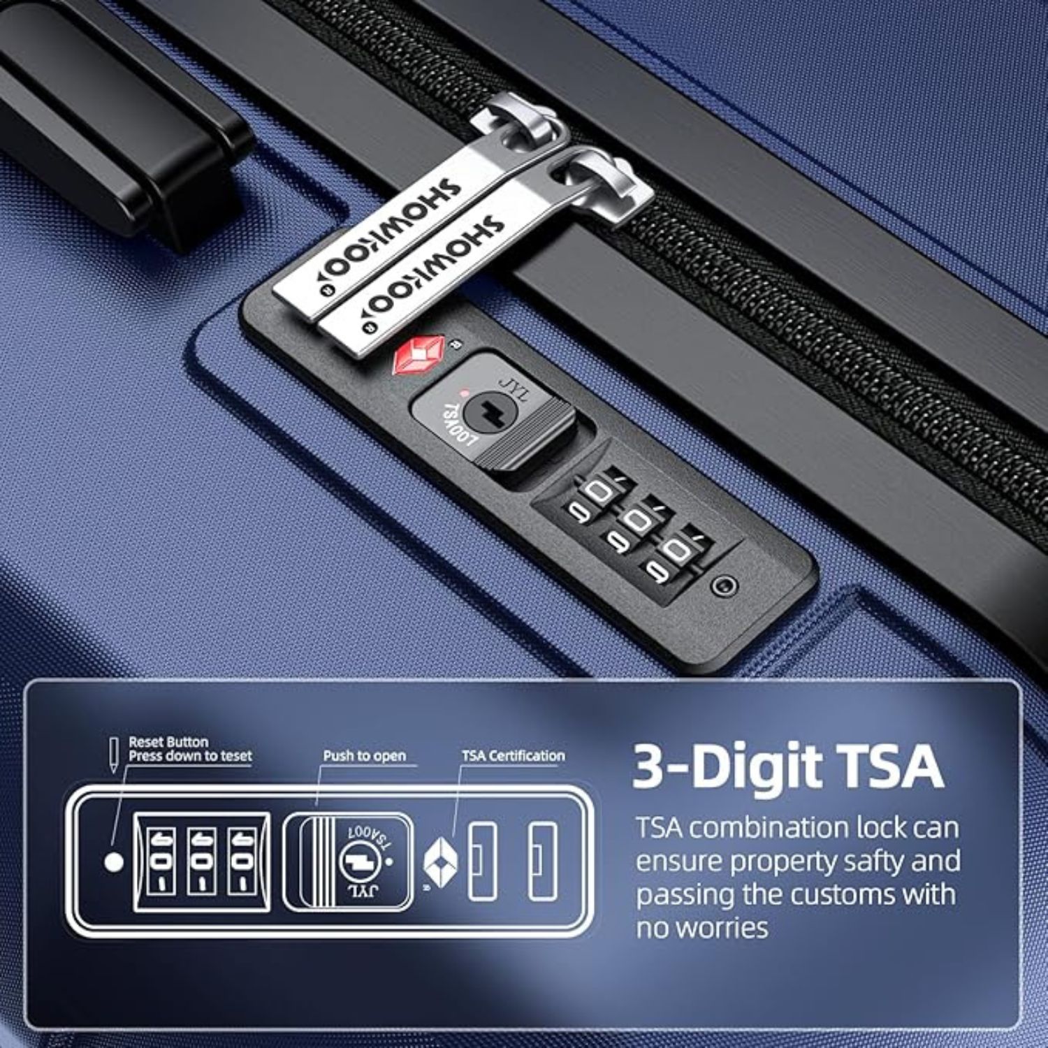 Hard Shell Luggage Sets (Blue 3 Bag Set): image 7