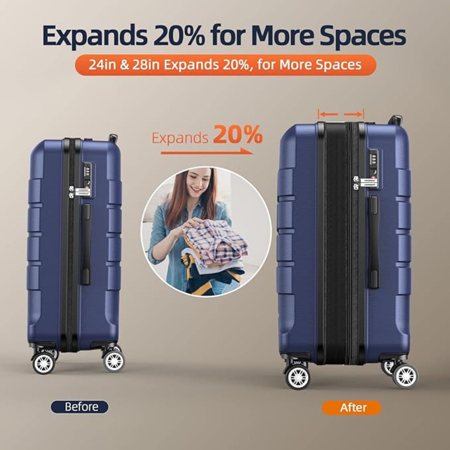 Hard Shell Luggage Sets (Blue 3 Bag Set): image 9